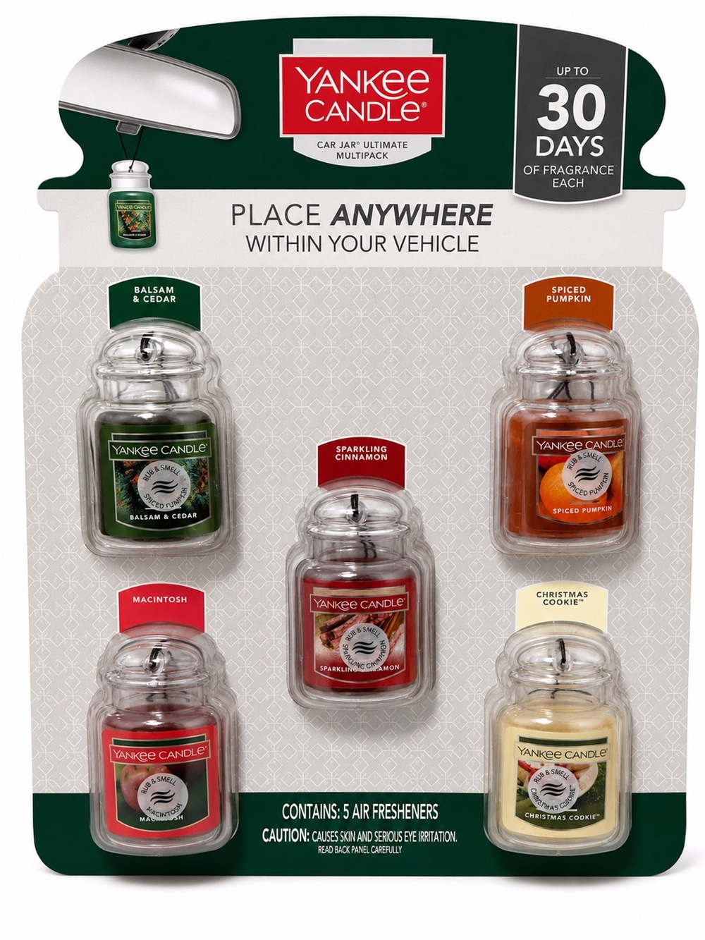 Yankee Candle Car Jar 5-Pack - Green, Red, Orange, Yellow, Cream